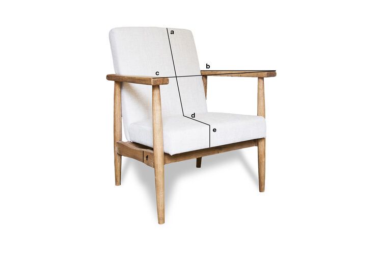 Product Dimensions Retro solid wood armchair Anglet