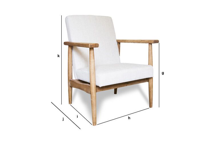 Product Dimensions Retro solid wood armchair Anglet