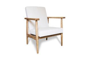 Retro massief houten fauteuil Anglet