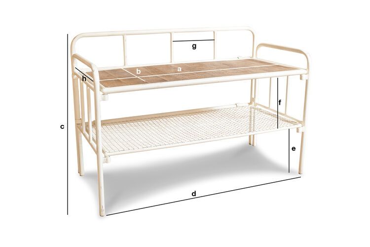 Product Dimensions White metal entryway bench Rögen