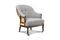 Miniatuur Ronde fauteuil van grijs linnen en katoen Léonie Productfoto
