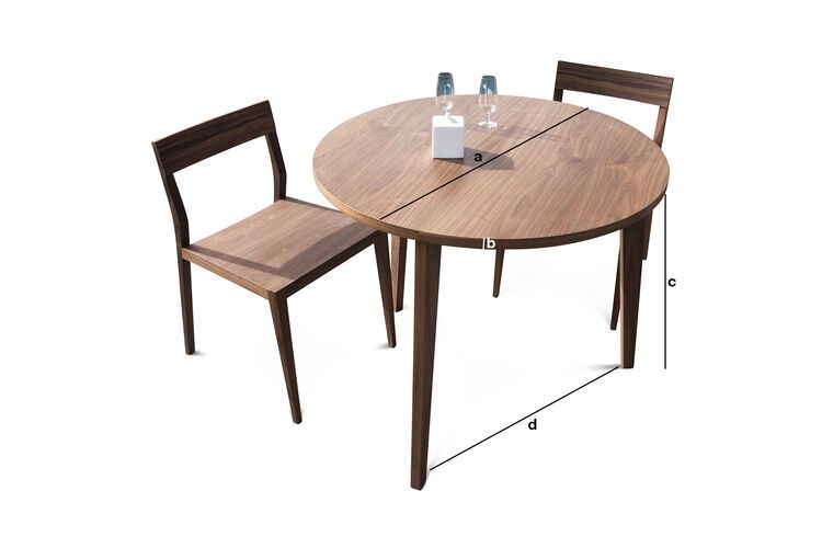 Productafmetingen Ronde Nöten tafel