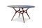 Miniatuur Ronde glazen tafel met donker massief essen voor 8 personen Sylvae Productfoto