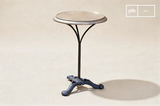 Round bistro table wood and metal Vaiana