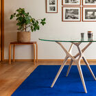 Round glass table with light solid ash for 6 people Sylvae