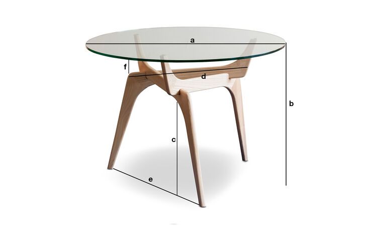 Produktdimensionen Runder Tisch aus Glas Parkano