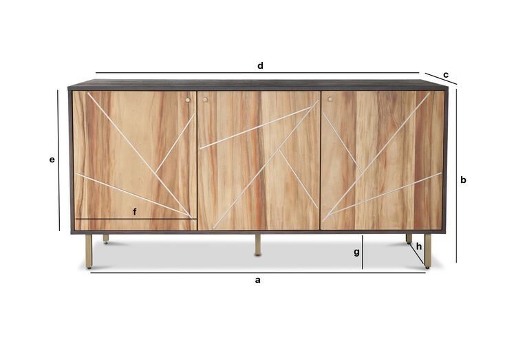 Product Dimensions Scandinavian wooden buffet Linéa