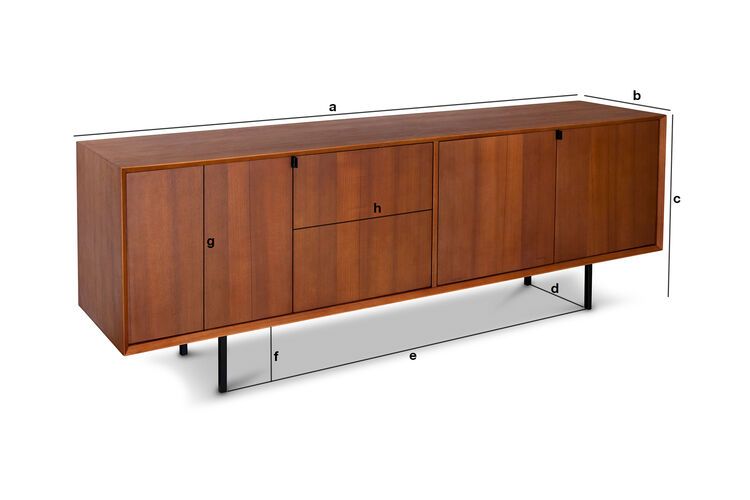 Productafmetingen Groot Scandinavisch houten dressoir Jones