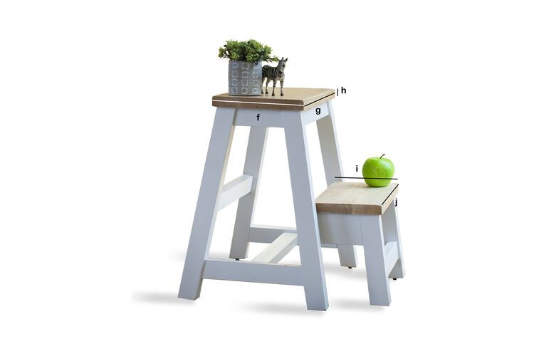 Productafmetingen Scandinavisch houten opstapkruk Edward