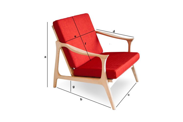 Productafmetingen Scandinavische fauteuil Aarhus