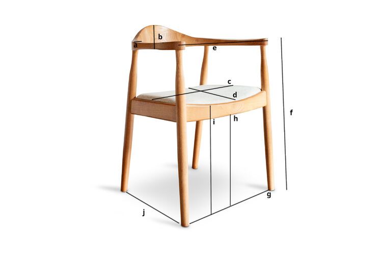 Productafmetingen Scandinavische stoel in licht hout Johannes