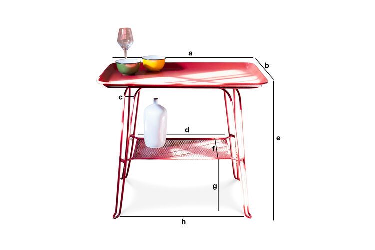 Product Dimensions Scarlet table