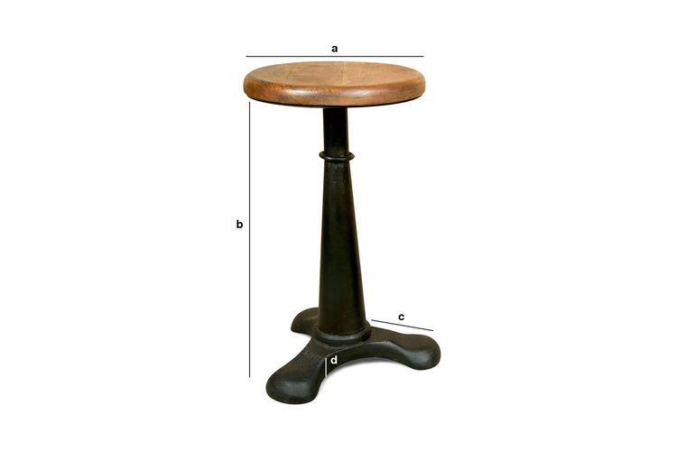 Produktdimensionen Schneiderhocker Tupelo