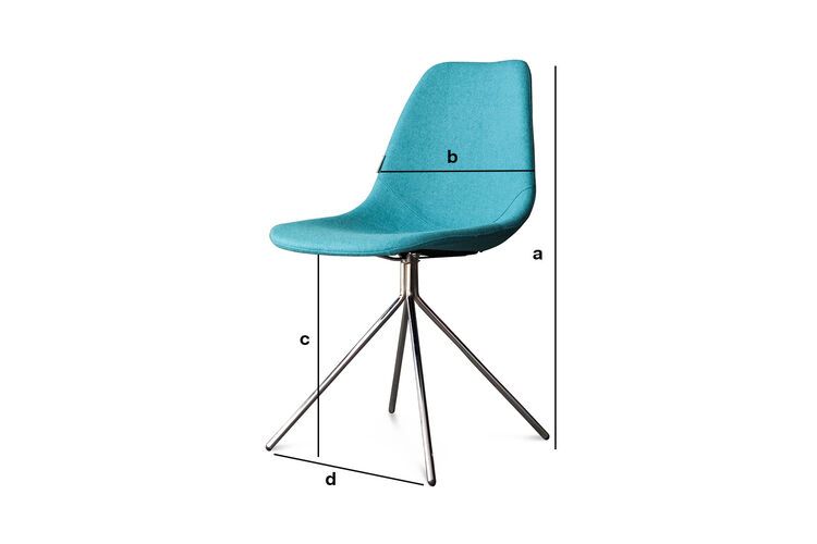 Dimensioni del prodotto Sedia Piramis blu