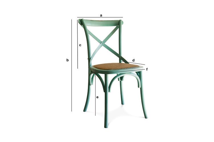 Dimensioni del prodotto Sedia in legno turchese Pampelune