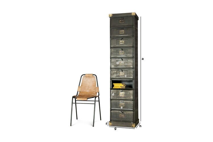 Dimensions du produit Semainier métallique 10 clapets Boston