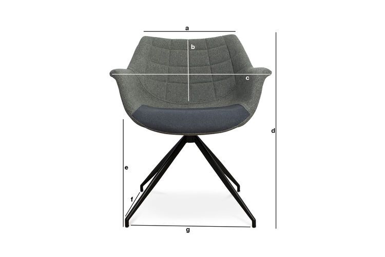 Produktdimensionen Sessel Grimsson Grau