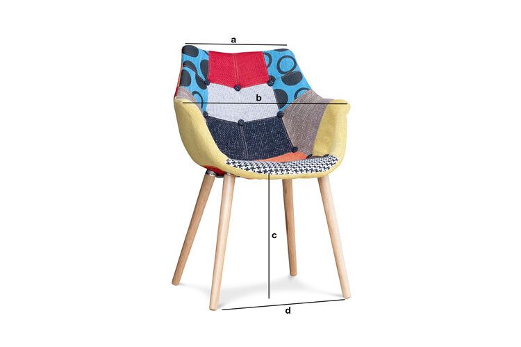 Produktdimensionen Sessel Neo Patchwork