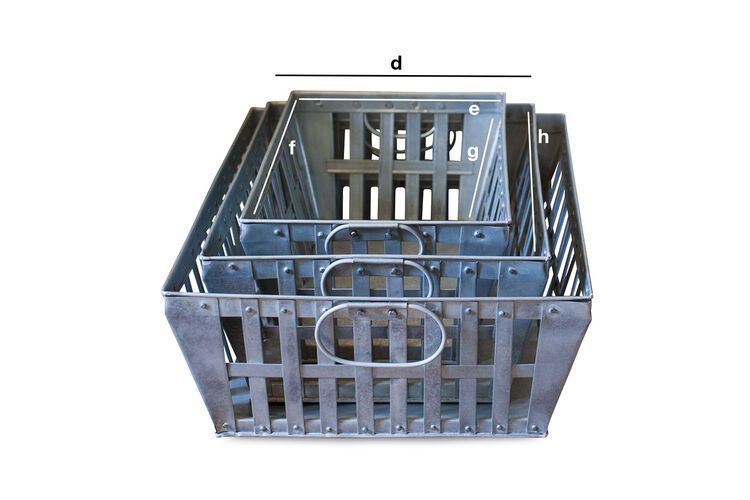 Dimensioni del prodotto Set di 3 cestini metallici ad incastro Fewer