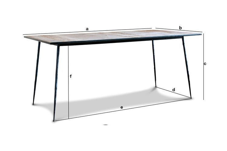 Product Dimensions Wood and metal dining table Sherman