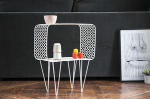 White metal side table Andover