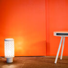 Pretty white side table on 4 slender legs.