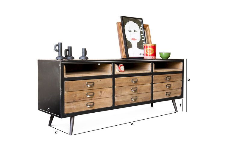 Produktdimensionen Gealtertes Holzbuffet Van Ness