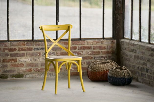 Silla de bistró amarilla Pampelune