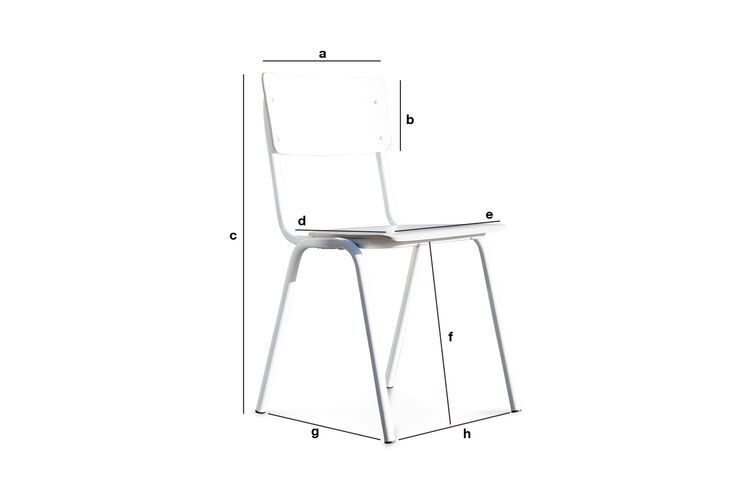 Dimensiones del producto Silla blanca Skole