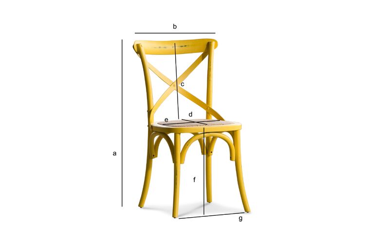 Dimensiones del producto Silla de bistró amarilla Pampelune