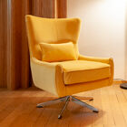 Esta silla giratoria revestida de un terciopelo amarillo de alta calidad es especialmente original.