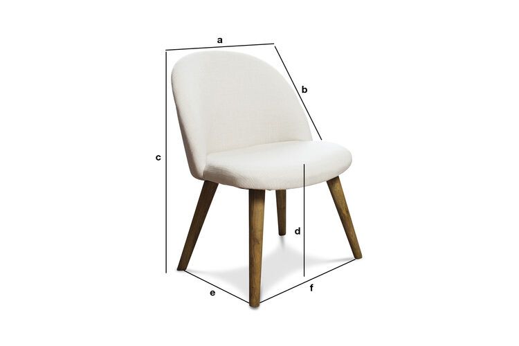 Dimensiones del producto Silla Lear cream