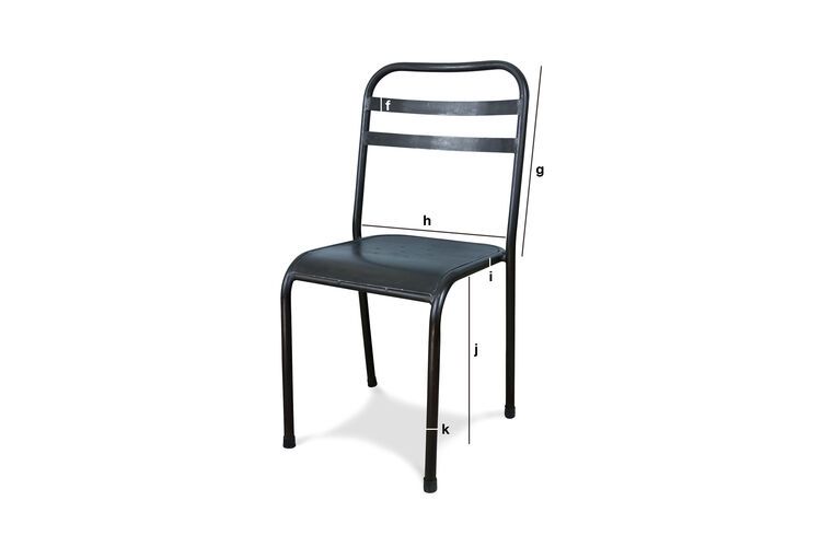 Dimensiones del producto Silla apilable de metal marrón Hays