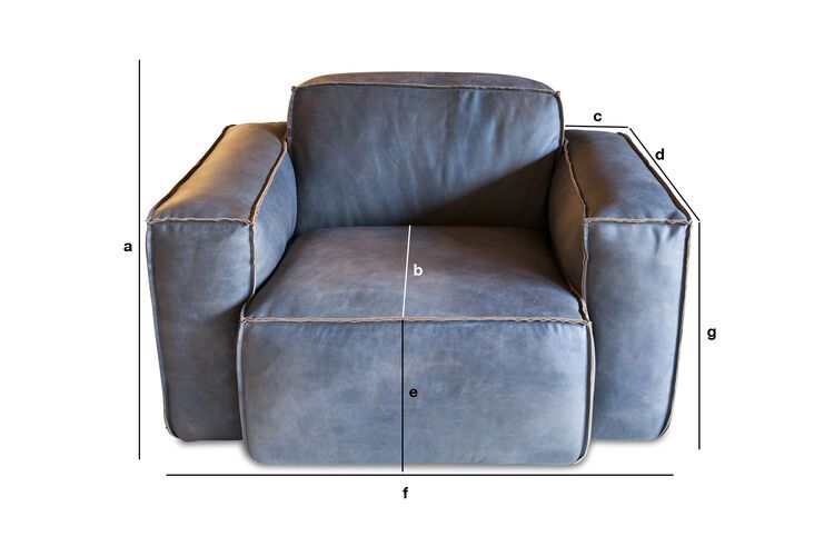 Dimensiones del producto Sillón de cuero Atsullivan