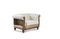 Miniatura Sillón chesterfield de lino y algodón crudo Montaigu Clipped