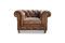 Miniatura Sillón chesterfield de cuero color gamuza Saint Paul Clipped