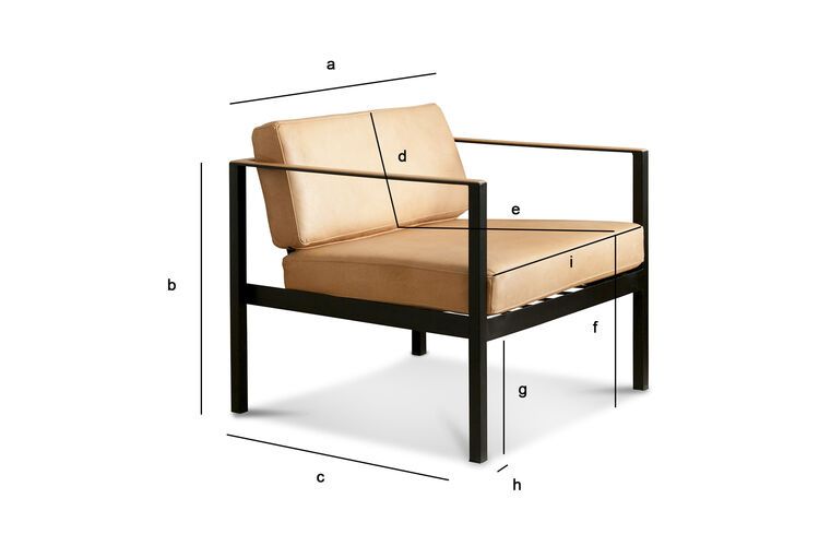 Dimensiones del producto Sillón de cuero Avayona