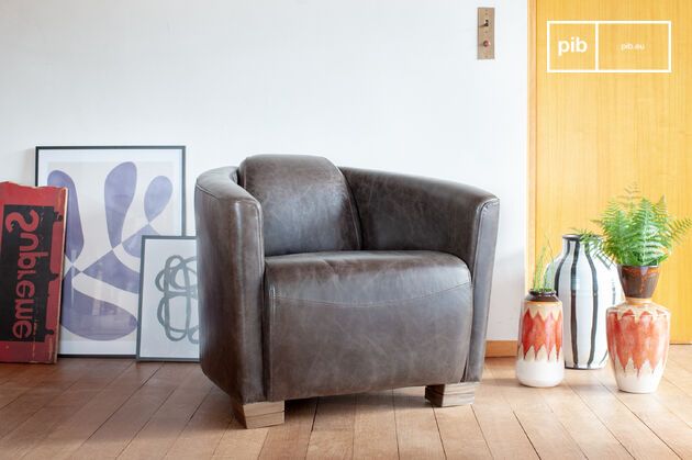 Sillón de cuero chocolate Red Baron