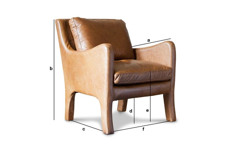 Dimensiones del producto Sillón de cuero Edimburgo