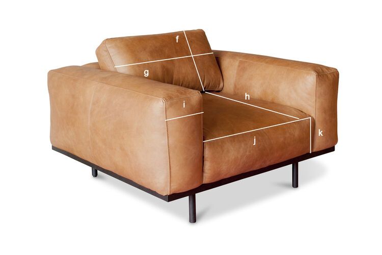 Dimensiones del producto Sillón de cuero habana Almond