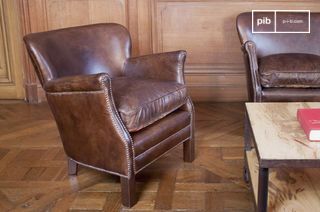 Sillón del professor en cuero avellana