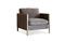 Miniatura Sillón de terciopelo gris Brompton Clipped