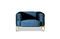 Miniatura Sillón de terciopelo azul Viela Clipped