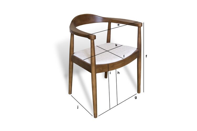 Dimensiones del producto Silla escandinava de madera Johannes