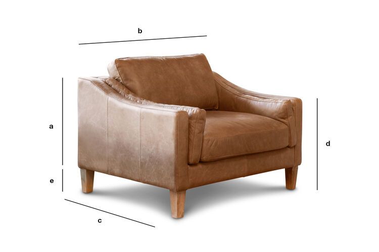 Dimensiones del producto Sillón Heidsieck canela