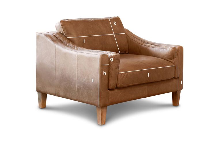 Dimensiones del producto Sillón Heidsieck canela