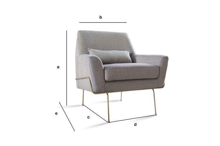 Dimensiones del producto Sillón lounge de tela Hilda