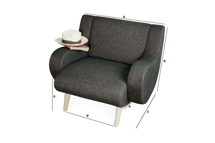 Dimensiones del producto Sillón negro Geneva