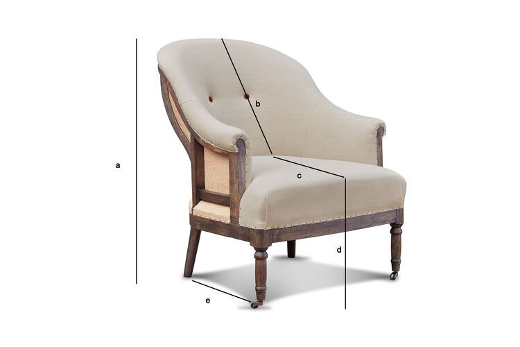 Dimensiones del producto Sillón redondo de lino y algodón almendra Léonie