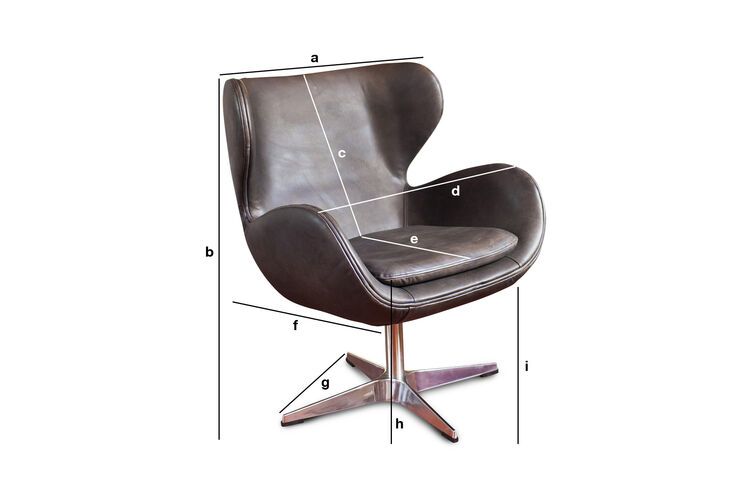 Dimensiones del producto Sillón vintage de cuero Orchestra